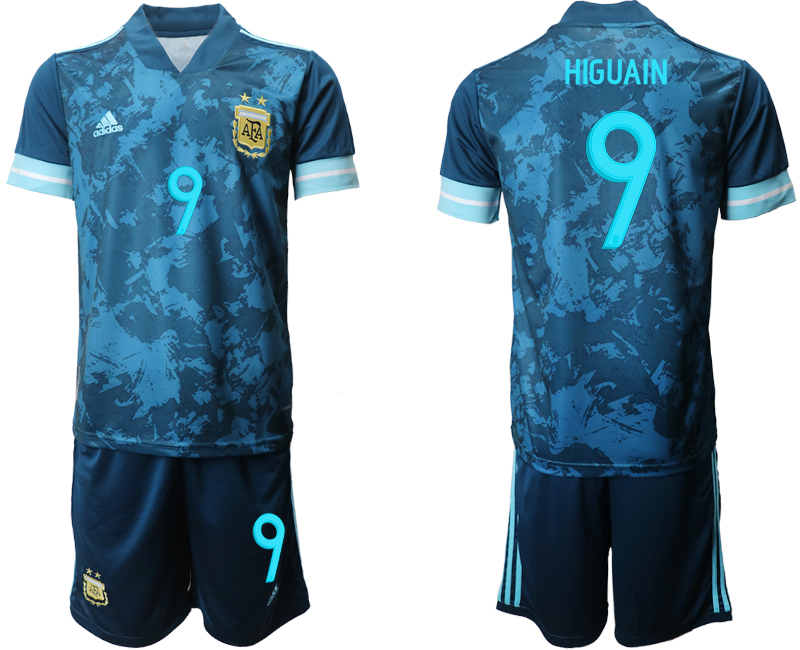 Men 2020-2021 Season National team Argentina away blue #9 Soccer Jersey->argentina jersey->Soccer Country Jersey